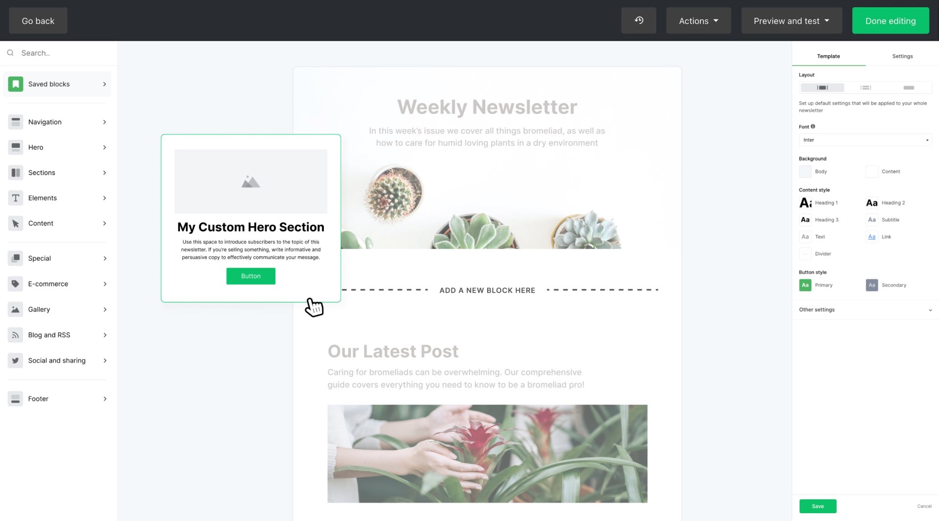 MailerLite Email Editor - beste mailchimp alternatief voor e-mail ontwerp